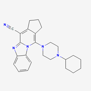 11-(4-cyclohexyl-1-piperazinyl)-2,3-dihydro-1H-cyclopenta[4,5]pyrido[1,2-a]benzimidazole-4-carbonitrile