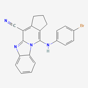 11-[(4-bromophenyl)amino]-2,3-dihydro-1H-cyclopenta[4,5]pyrido[1,2-a]benzimidazole-4-carbonitrile