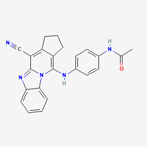 N-{4-[(4-cyano-2,3-dihydro-1H-cyclopenta[4,5]pyrido[1,2-a]benzimidazol-11-yl)amino]phenyl}acetamide