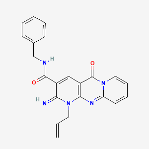 molecular formula C22H19N5O2 B3561946 N-benzyl-6-imino-2-oxo-7-prop-2-enyl-1,7,9-triazatricyclo[8.4.0.03,8]tetradeca-3(8),4,9,11,13-pentaene-5-carboxamide CAS No. 510761-27-0