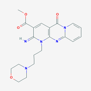 methyl 6-imino-7-(3-morpholin-4-ylpropyl)-2-oxo-1,7,9-triazatricyclo[8.4.0.03,8]tetradeca-3(8),4,9,11,13-pentaene-5-carboxylate