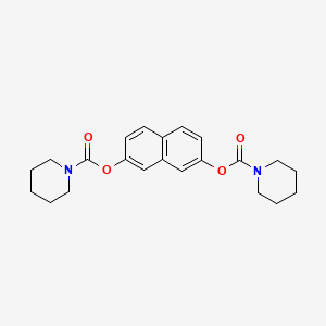 molecular formula C22H26N2O4 B3561982 7-(Piperidine-1-carbonyloxy)naphthalen-2-yl piperidine-1-carboxylate 