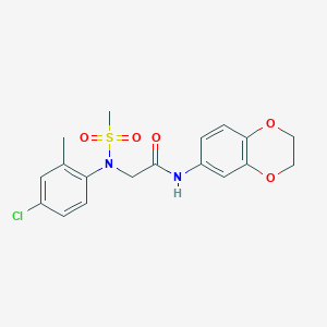 2-(4-chloro-2-methyl-N-methylsulfonylanilino)-N-(2,3-dihydro-1,4-benzodioxin-6-yl)acetamide