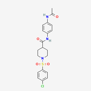 molecular formula C20H22ClN3O4S B3562026 N-[4-(acetylamino)phenyl]-1-[(4-chlorophenyl)sulfonyl]-4-piperidinecarboxamide 