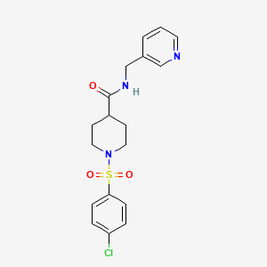 molecular formula C18H20ClN3O3S B3562041 1-(4-CHLOROBENZENESULFONYL)-N-(PYRIDIN-3-YLMETHYL)PIPERIDINE-4-CARBOXAMIDE 