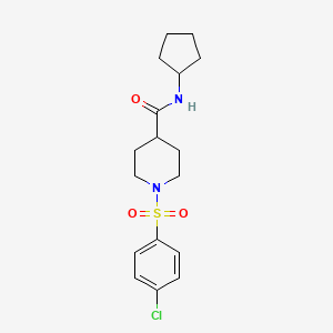 1-(4-chlorophenyl)sulfonyl-N-cyclopentylpiperidine-4-carboxamide