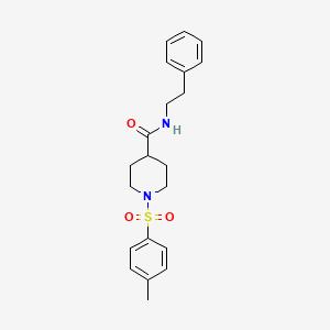 molecular formula C21H26N2O3S B3562073 1-(4-Methylbenzenesulfonyl)-N-(2-phenylethyl)piperidine-4-carboxamide 