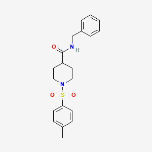 molecular formula C20H24N2O3S B3562075 N-BENZYL-1-(4-METHYLBENZENESULFONYL)PIPERIDINE-4-CARBOXAMIDE 