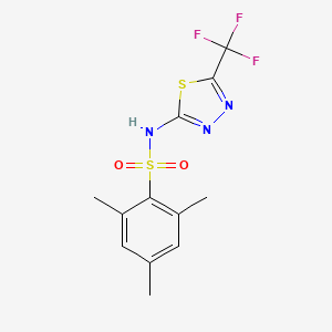 molecular formula C12H12F3N3O2S2 B3562138 2,4,6-trimethyl-N-[5-(trifluoromethyl)-1,3,4-thiadiazol-2-yl]benzenesulfonamide 