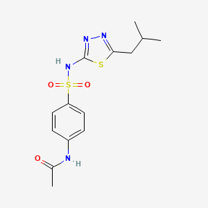 molecular formula C14H18N4O3S2 B3562156 N-(4-{[5-(2-methylpropyl)-1,3,4-thiadiazol-2-yl]sulfamoyl}phenyl)acetamide 