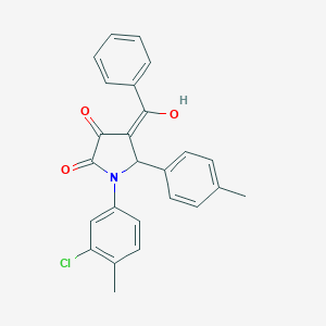molecular formula C25H20ClNO3 B356216 (4E)-1-(3-chloro-4-methylphenyl)-4-[hydroxy(phenyl)methylidene]-5-(4-methylphenyl)pyrrolidine-2,3-dione CAS No. 799839-92-2