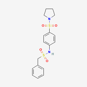 molecular formula C17H20N2O4S2 B3562163 1-PHENYL-N-[4-(PYRROLIDINE-1-SULFONYL)PHENYL]METHANESULFONAMIDE 