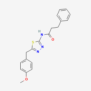 N-(5-(4-methoxybenzyl)-1,3,4-thiadiazol-2-yl)-3-phenylpropanamide