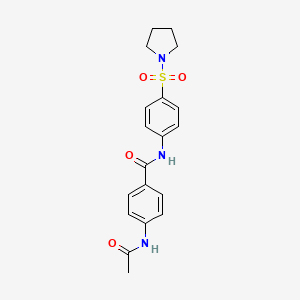 4-ACETAMIDO-N-[4-(PYRROLIDINE-1-SULFONYL)PHENYL]BENZAMIDE