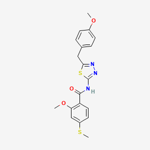 2-METHOXY-N-{5-[(4-METHOXYPHENYL)METHYL]-1,3,4-THIADIAZOL-2-YL}-4-(METHYLSULFANYL)BENZAMIDE