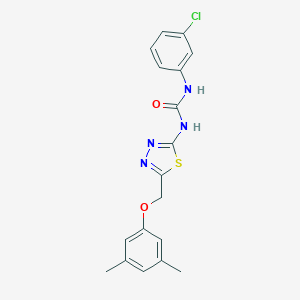 molecular formula C18H17ClN4O2S B356219 N-(3-chlorophenyl)-N'-{5-[(3,5-dimethylphenoxy)methyl]-1,3,4-thiadiazol-2-yl}urea CAS No. 488859-84-3