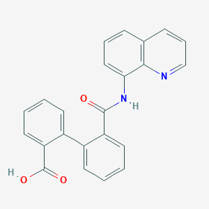 molecular formula C23H16N2O3 B3562208 2-[2-(quinolin-8-ylcarbamoyl)phenyl]benzoic acid 