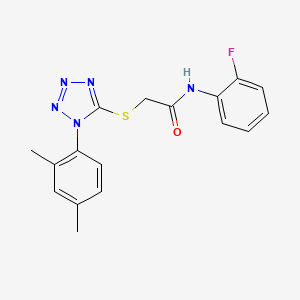 2-{[1-(2,4-dimethylphenyl)-1H-tetrazol-5-yl]thio}-N-(2-fluorophenyl)acetamide