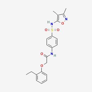 molecular formula C21H23N3O5S B3562270 N-(4-{[(3,4-dimethyl-5-isoxazolyl)amino]sulfonyl}phenyl)-2-(2-ethylphenoxy)acetamide 