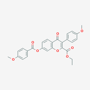2-(Ethoxycarbonyl)-3-(4-methoxyphenyl)-4-oxochromen-7-yl 4-methoxybenzoate