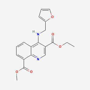 molecular formula C19H18N2O5 B3562282 3-ethyl 8-methyl 4-[(2-furylmethyl)amino]-3,8-quinolinedicarboxylate 