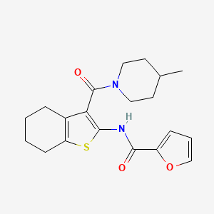 molecular formula C20H24N2O3S B3562293 N-[3-(4-methylpiperidine-1-carbonyl)-4,5,6,7-tetrahydro-1-benzothiophen-2-yl]furan-2-carboxamide 