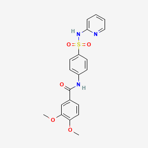 molecular formula C20H19N3O5S B3562308 3,4-dimethoxy-N-{4-[(2-pyridinylamino)sulfonyl]phenyl}benzamide 