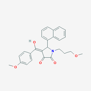 molecular formula C26H25NO5 B356232 3-hydroxy-4-(4-methoxybenzoyl)-1-(3-methoxypropyl)-5-(1-naphthyl)-1,5-dihydro-2H-pyrrol-2-one CAS No. 496772-17-9