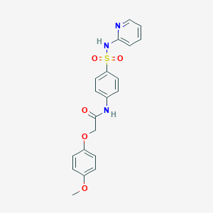 molecular formula C20H19N3O5S B3562326 2-(4-methoxyphenoxy)-N-{4-[(2-pyridinylamino)sulfonyl]phenyl}acetamide 