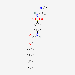 molecular formula C25H21N3O4S B3562327 2-(4-biphenylyloxy)-N-{4-[(2-pyridinylamino)sulfonyl]phenyl}acetamide 