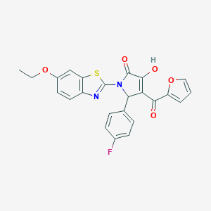 molecular formula C24H17FN2O5S B356234 1-(6-ethoxy-1,3-benzothiazol-2-yl)-2-(4-fluorophenyl)-3-(furan-2-carbonyl)-4-hydroxy-2H-pyrrol-5-one CAS No. 514192-10-0
