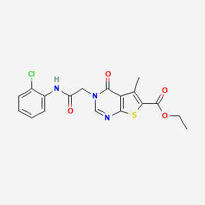 molecular formula C18H16ClN3O4S B3562340 ethyl 3-{2-[(2-chlorophenyl)amino]-2-oxoethyl}-5-methyl-4-oxo-3,4-dihydrothieno[2,3-d]pyrimidine-6-carboxylate 