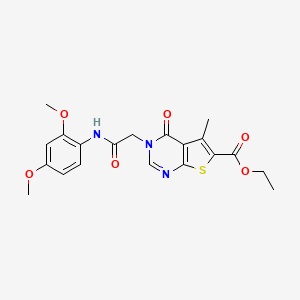 molecular formula C20H21N3O6S B3562353 ethyl 3-{2-[(2,4-dimethoxyphenyl)amino]-2-oxoethyl}-5-methyl-4-oxo-3,4-dihydrothieno[2,3-d]pyrimidine-6-carboxylate 