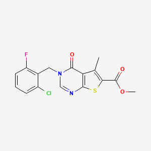 methyl 3-(2-chloro-6-fluorobenzyl)-5-methyl-4-oxo-3,4-dihydrothieno[2,3-d]pyrimidine-6-carboxylate