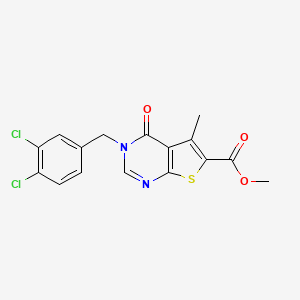 methyl 3-(3,4-dichlorobenzyl)-5-methyl-4-oxo-3,4-dihydrothieno[2,3-d]pyrimidine-6-carboxylate