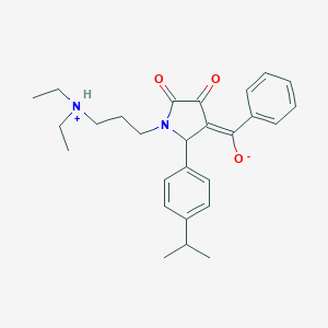 (E)-[1-[3-(diethylazaniumyl)propyl]-4,5-dioxo-2-(4-propan-2-ylphenyl)pyrrolidin-3-ylidene]-phenylmethanolate