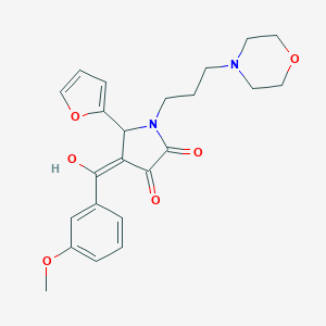 molecular formula C23H26N2O6 B356241 (4E)-5-(furan-2-yl)-4-[hydroxy-(3-methoxyphenyl)methylidene]-1-(3-morpholin-4-ylpropyl)pyrrolidine-2,3-dione CAS No. 608505-54-0