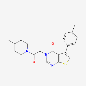 molecular formula C21H23N3O2S B3562416 5-(4-methylphenyl)-3-[2-(4-methyl-1-piperidinyl)-2-oxoethyl]thieno[2,3-d]pyrimidin-4(3H)-one 