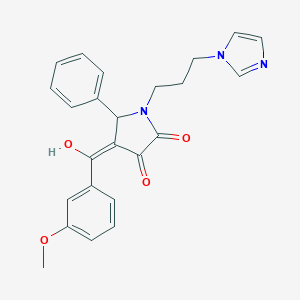 3-hydroxy-1-[3-(1H-imidazol-1-yl)propyl]-4-(3-methoxybenzoyl)-5-phenyl-1,5-dihydro-2H-pyrrol-2-one