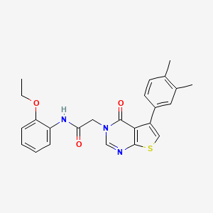 molecular formula C24H23N3O3S B3562427 2-[5-(3,4-dimethylphenyl)-4-oxothieno[2,3-d]pyrimidin-3-yl]-N-(2-ethoxyphenyl)acetamide 