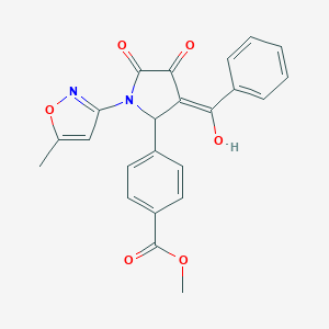 methyl 4-[(3E)-3-[hydroxy(phenyl)methylidene]-1-(5-methyl-1,2-oxazol-3-yl)-4,5-dioxopyrrolidin-2-yl]benzoate