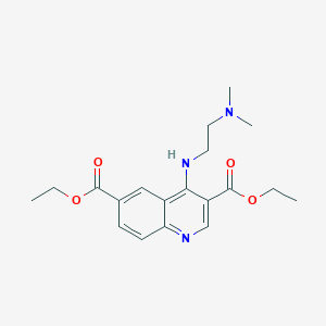 molecular formula C19H25N3O4 B3562437 3,6-DIETHYL 4-{[2-(DIMETHYLAMINO)ETHYL]AMINO}QUINOLINE-3,6-DICARBOXYLATE 