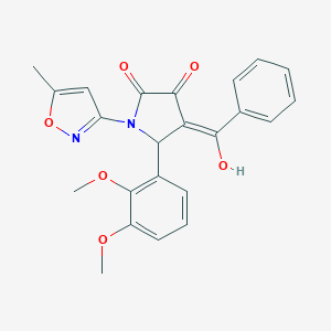 (4E)-5-(2,3-dimethoxyphenyl)-4-[hydroxy(phenyl)methylidene]-1-(5-methyl-1,2-oxazol-3-yl)pyrrolidine-2,3-dione