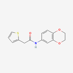 molecular formula C14H13NO3S B3562450 N-(2,3-dihydro-1,4-benzodioxin-6-yl)-2-(thiophen-2-yl)acetamide 