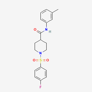 molecular formula C19H21FN2O3S B3562456 1-(4-FLUOROBENZENESULFONYL)-N-(3-METHYLPHENYL)PIPERIDINE-4-CARBOXAMIDE 