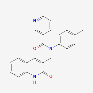 molecular formula C23H19N3O2 B3562472 N-[(2-hydroxy-3-quinolinyl)methyl]-N-(4-methylphenyl)nicotinamide 