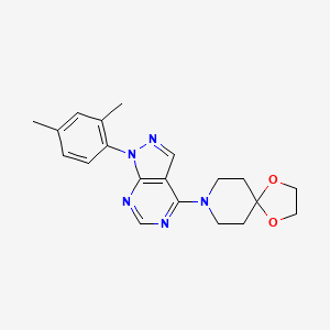 molecular formula C20H23N5O2 B3562483 8-[1-(2,4-dimethylphenyl)-1H-pyrazolo[3,4-d]pyrimidin-4-yl]-1,4-dioxa-8-azaspiro[4.5]decane 