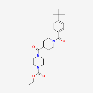 molecular formula C24H35N3O4 B3562518 ethyl 4-{[1-(4-tert-butylbenzoyl)-4-piperidinyl]carbonyl}-1-piperazinecarboxylate 