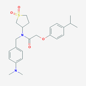 molecular formula C24H32N2O4S B356253 N-[4-(dimethylamino)benzyl]-N-(1,1-dioxidotetrahydro-3-thienyl)-2-(4-isopropylphenoxy)acetamide CAS No. 620563-06-6