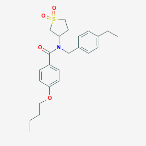 molecular formula C24H31NO4S B356254 4-butoxy-N-(1,1-dioxidotetrahydro-3-thienyl)-N-(4-ethylbenzyl)benzamide CAS No. 585553-98-6
